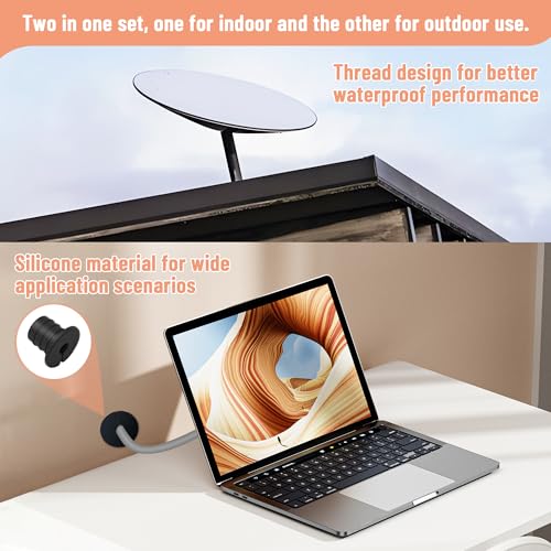 Cable Routing Kit for Starlink for 3/4 inch Wall Hole 4 Pcs, Starlink Accessories, Silicone Cable Wall Pass, Starlink Anti-Slip Wall Grommets for Cables (3/4 inch) - size: 3/4 inch 4pcs