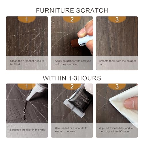 Multi-Color Wood Filler Kit | Professional Repair for Furniture & Flooring | Non-Toxic Fast-Drying Putty (Tools Included)