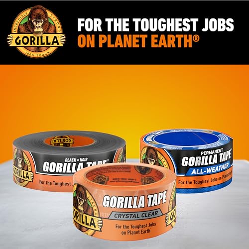 Gorilla Crystal Clear Tape, 1.88” x 18 yd (Pack of 6) - Weather Resistant for Indoor or Outdoor Projects and Repairs - size: 6- Pack