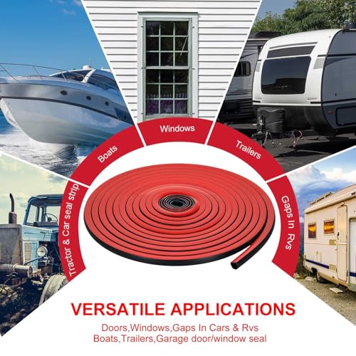 Pangda 35Ft D Shape Rubber Weather Stripping Foam Self-Adhesive EPDM Seal Strip for Noise Reduction Waterproof Dustproof for Cars Boats RVs Windows Doors (0.59" W x 0.55" H) - size: 35ft L, style: 0.59" W X 0.55" H