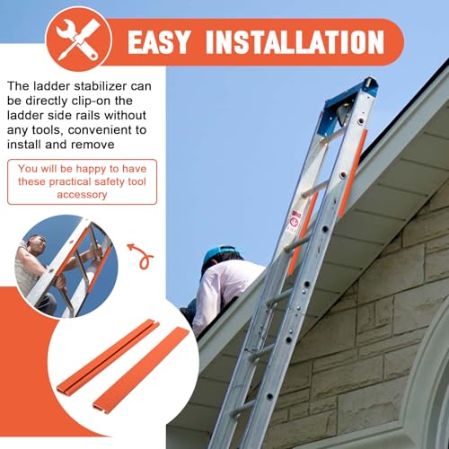 Ladder Stabilizer, Rail Ladder Covers for Gutters & Roof, Ladder Safety Protector Fits Extension Ladders with 1”Wide Offset “T” Profile, Used to Fall Prevention and Scratch Protection, 2 Pack