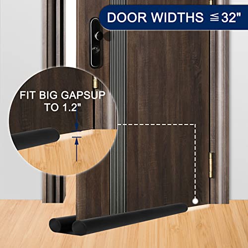 Adjustable Under Door Draft Stopper - Effectively Blocks Cold Air, Wind, Dust, and Reduces Noise - 32" Length - size: 32 inches