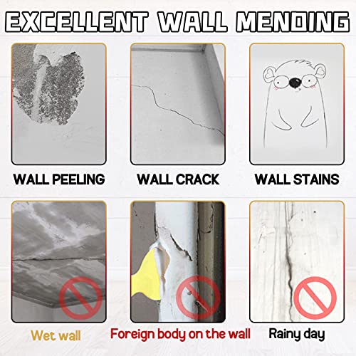 Drywall Patch Repair Kit with Scraper, White Wall Mending Agent with 2 Pcs Aluminum Drywall(2 inches), Plaster Dent Repair and Wood Scratch Repair - color: Black