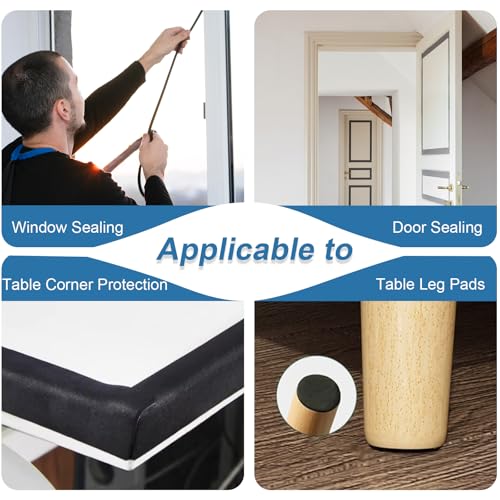 Weather Stripping Door Seal Foam Tape for Doors Windows 1/2 Inch W x 1/4 Inch T 33 FT Strong High Density Foam Insulation Strips Adhesive Tape Black - size: 1/2 Inch W X 1/4 Inch T 33 Ft Black