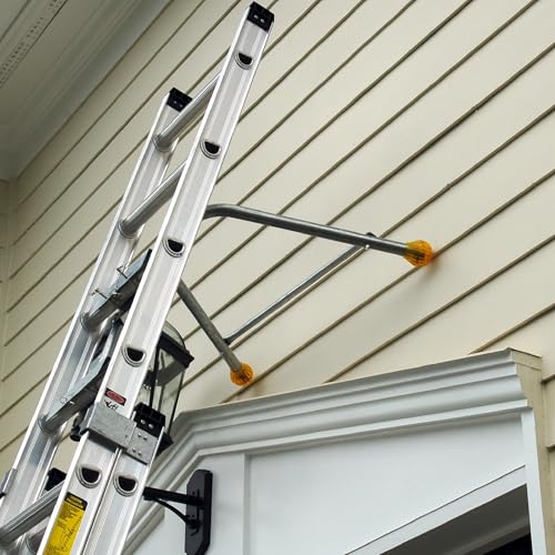 Tie Down Roof Zone Height Adjustable Roofing Standoff Safety Ladder Stabilizer w/Surface Protection | Quick Connect Assembly | Great for Residential/Commercial/Industrial
