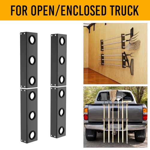 Utility Trailer Tool Rack, Shovel Holder for Truck, 4Pcs 3 Hole Tool Rack Rake Shovel Holder Landscape Hand Tool Accessories for Trailer Truck - size: 4pcs 3 Hole Tool Rack