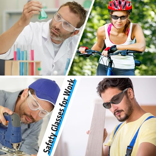 Salfboy 10 Pack Safety Glasses ANSI Z87.1 Scratch Resistant Eyewear for Women Man Lab Goggles Eye Protection - color: 118- 5clear+5grey