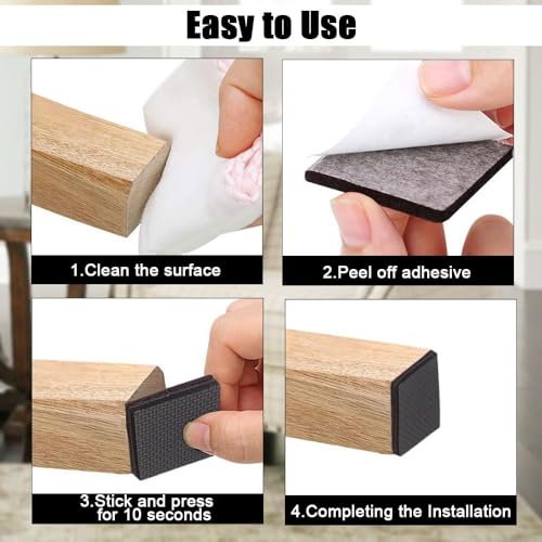 Non Slip Furniture Pads, 8pcs 75 mm Furniture Grippers Rubber Feet Floor Protectors, Premium Adhesive Anti Slip Pad for Keep Heavy Duty Furniture in Place and Protect Floor from Scratches…