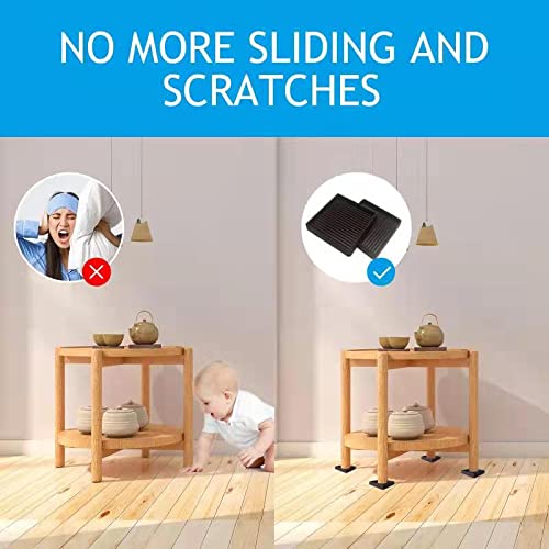3X3 Square Rubber Furniture Caster Cups, TL-JIYPU Caster Cups with Anti-Sliding Floor Grip 4 PCS, Ideal Furniture Coasters, Floor Protectors Brown, Non Skid Furniture Pads, Rubber Furniture Cups - size: 3X3 Inch