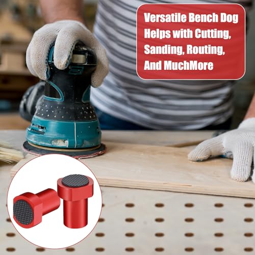12-Pack 3/4" Aluminum Bench Dogs Non-Slip Bench Dog Clamps Accessories for MFT Workbench, Woodworking & DIY Projects (19mm/0.75inch)