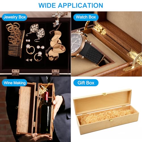 PATIKIL Small Jewelry Box Hinges 3/4 Inch, 12 Pack 90-Degree Mini Butterfly Hinges Jewelry Box Hardware with 48 Screws for Cabinet Wooden Box Drawer Craft, Brown - color: Copper