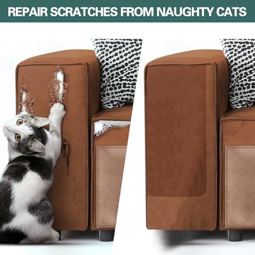 Azobur Couch Patch Repair Fabric,Microfiber Fabric, Self-Adhesive, for Sofa Repair and Upholstery, 2 Pieces, 9.5 x 11 inches (Light Khaki) - color: Light Khaki, size: 9.5" x 11"-2 PCS