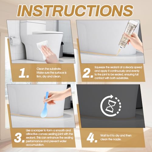 Beige Caulk, 200g Silicone Caulk for Bathroom Shower Kitchen Tile Floor Sealing, Waterproof, Stronger Adhesion, Shrink & Crack Proof, with a Scraper for Applying Evenly, 100g*2 - style: Beige