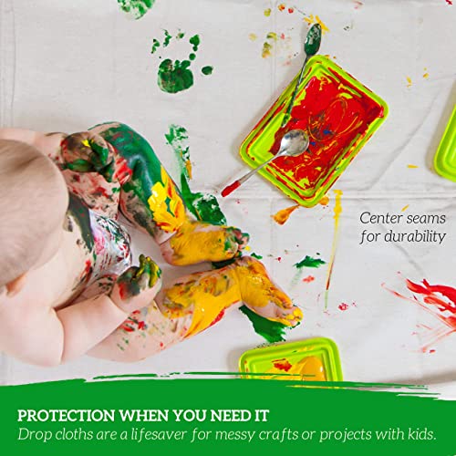 GREEN LIFESTYLE All Purpose Canvas Drop Cloths - Drop Cloth for Painting, Floor Cover, Heavy Duty Protection for Furniture & Surfaces, Reusable Painters Canvas Tarp for Renovation & Home (4x12) - size: 4x12 With No Accessories
