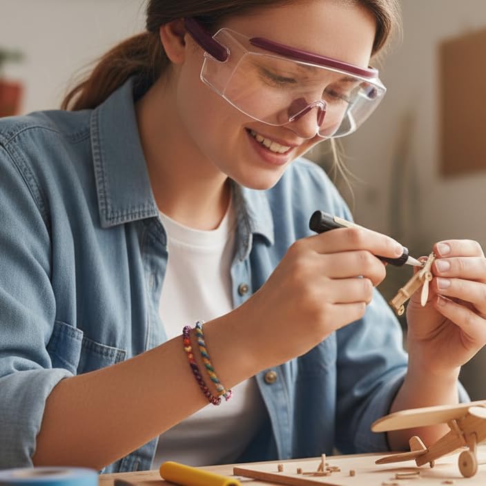 UKNOW Safety Goggles Over Glasses, Anti Fog Safety Glasses with Clear Wraparound Lens, ANSI Z87.1 Protective Eyewear - color: Burgundy