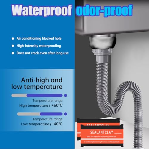 Quick Mending Mud & Waterproof Gray Sealant Putty (Pack of 8) - Ideal for Sealing: Air Conditioning Gaps, Wall Holes, and Drain Pipe Connections,Duct Seal Repair Sealing Clay. - color: 8 pack of 30g gary