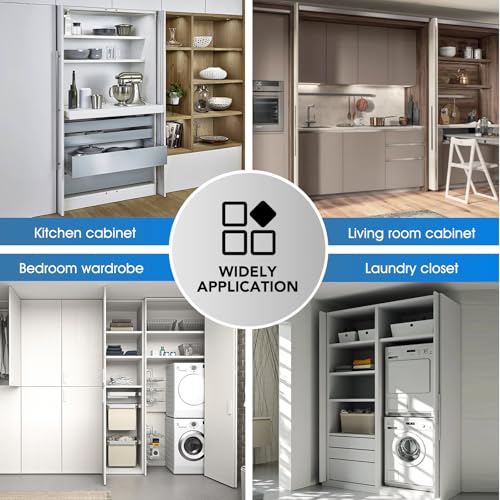Pocket Door Slide kit, Pivot Door Slide Hardware Insert for Cabinet Doors and Insert Doors, Durable and Silent Design for Kitchen Bathroom Furniture (22in, Pieces, 4) - size: 22in
