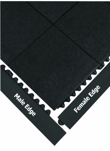 Wearwell 572.EdgingMCFRBK 24/Seven Cutting Fluid Resistant Anti-Fatigue Edging, Male, 3" x 39" x 5/8" Thickness, Black - color: Black, style: Male Edging