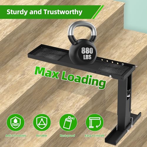 Ladder Leveler Heavy-Duty Stabilizer & Leveler with 880lbs Capacity, Adjustable Height/Length for Extension Ladders, Non-Slip Feet(Black)