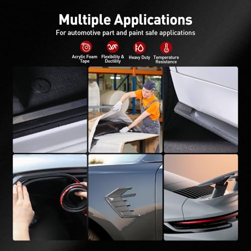 Automotive Acrylic Plus Attachment Tape 0.55" x 18Ft Made of 3M Pack of 2 Double Sided Tape PT1100 Heavy Duty for Moldings Claddings Panels Pads and Other Car Automotive Applications - size: 0.55" X 18ft