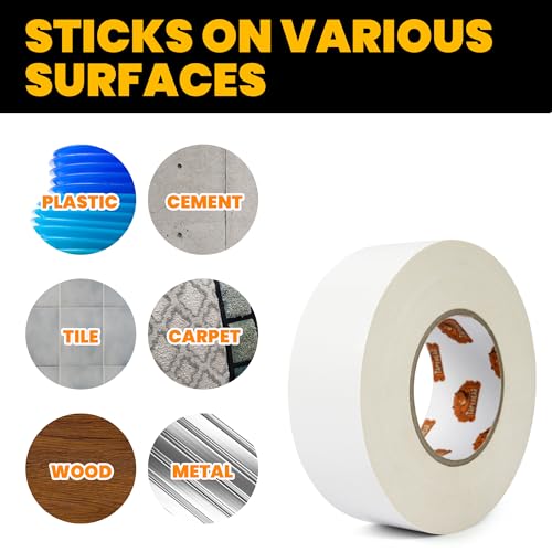 TAPEBEAR 16.5mil Thick White Duct Tape Heavy Duty 1.88" x 105FT, Strong Tough Utility Ducting Tape Waterproof, No Residue, Flexible, Hand Tear Binding Tape for Bundle, Patch, Protect & Repair - color: White