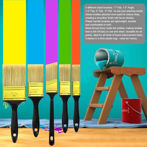 Great Andrew Paint Brushes, 30 PCS Great Value Multi use(3" 2" 1.5" 1" Flat &1.5" Angled) Paint Brush Pack, Paint Brushes Set for Home Furniture Fences Wall Trim - size: 30 Pcs, 1",1.5",2",3"&1.5"a