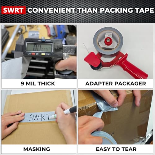 SWRT 24-Pack 9 Mil Silver Heavy Duty Duct Tape Strong Adhesive, 2 Inch x 720 Yd Duct Heavy Duty Waterproof All Weather Gray Duct Tape No Residue Sealing & Patching for Indoor&Outdoor Repair - color: Silver