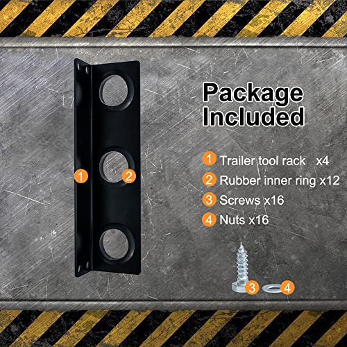 lifgarfe 6 Hole Hand Tool Holder Rack Tool Storage Rack fit for lanscaping Trailer and Truck