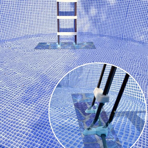 Drydiet Above Ground Ladder Mat, Swimming Protective Nonslip Step Pad with Texture, Pool Essentials Accessories for Floor Liners and Stairs, Marble Pattern(36 x 9 Inch) - size: 36 x 9 Inch