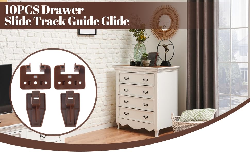 20PCS Drawer Slide Track Guide Glide for Center Mount Drawer for Dressers and for Nightstand for Kenlin for Rite-Trak 1 Drawer Systems - style: 20Pcs
