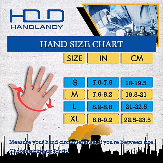 HANDLANDY Mens Work Gloves Touch screen, Utility Mechanic Gloves, Flexible Breathable Fit- Padded Knuckles & Palm - color: Grey, size: Small