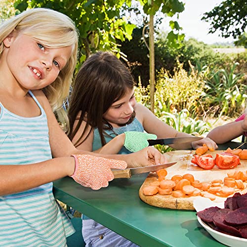 4 Pairs Kids Cut Resistant Gloves Level 5 Safe Gloves Protection for Kitchen Garden, Oyster Shucking, Crafts, DIY - size: Small (Pack of 4)