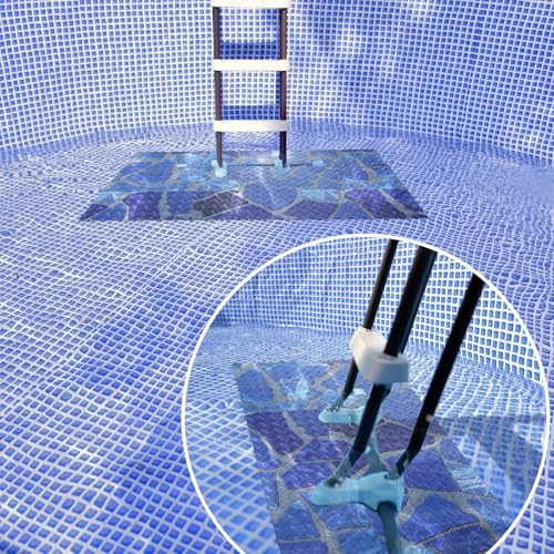 Drydiet Above Ground Ladder Mat, Swimming Protective Nonslip Step Pad with Texture, Pool Essentials Accessories for Floor Liners and Stairs, Marble Pattern(36 x 16 Inch) - size: 36 x 16 Inch
