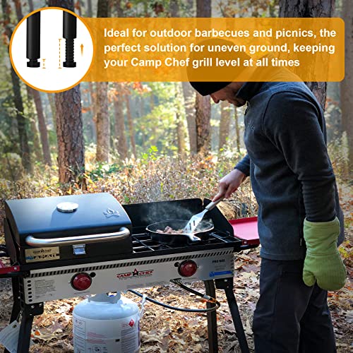 4 Pack Leg Levelers,Accessories for Camp Chef Explorer Stoves,Expedition, Denali, Tahoe, Outdoorsman, Camp Table and Big Gas Grill,Adjustable