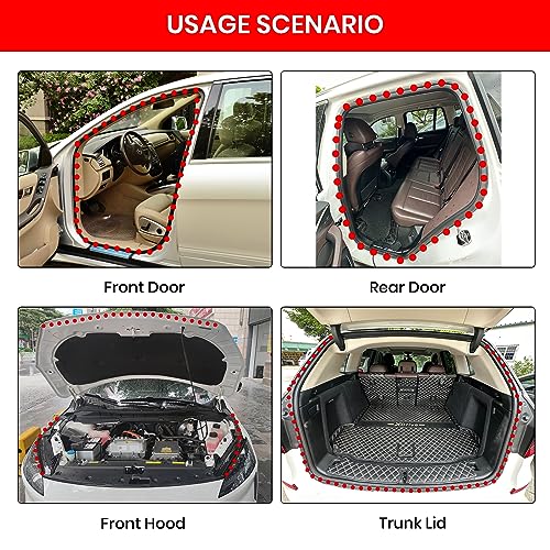 Car Door Seal Strip Double Layer Universal Self Adhesive Auto Door Seal Strip Soundproofing Weather Stripping for Car Door Tailgate (32.8 Feet) - size: 32.8 feet