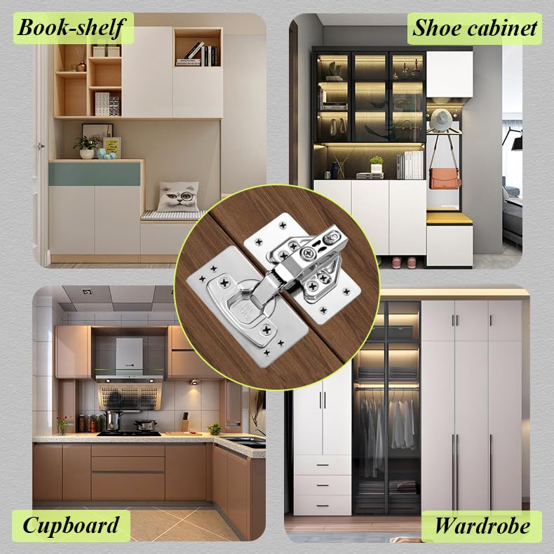 Cabinet Hinges Repair Plate, Stainless Steel Brackets Kit, Kitchen Cupboard Door Mending Mount Replacement Plates Includes Fixing Screws, Protect Wooden Cabinet, Wardrobe, Small Furniture - color: 8pcs 9x4.7cm