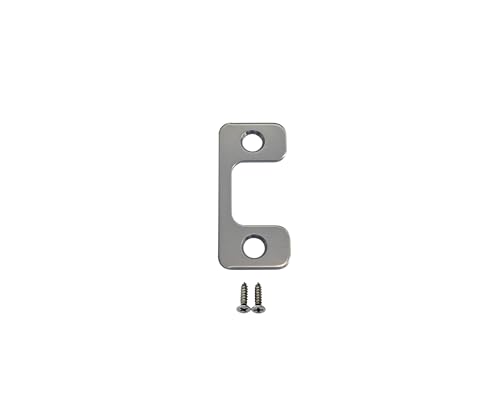 QCAA Solid Brass Deadbolt Strike Plate, Adjustable Jamb Plate, for Electronic Locks, Satin Nickel, 1 Pack, Made in Taiwan - color: Satin Nickel(Adjustable), size: 1 Pack