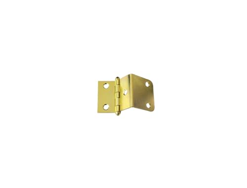 QCAA Durable Steel Semi-Concealed Hinge for Box, Chest & Cabinet, 1-1/2" Width x 1.2 mm Thickness, Brass Plated, 4 Pack, Made in Taiwan - color: Brass Plated, size: 4 Pack (1-1/2" x 1.2mm)