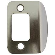 Stone Harbor Hardware Full Lip Round Corner Deadbolt Strike Plate, 2-1/4 Inches, 1-5/8" Center-to-Center, Satin Nickel - color: Satin Nickel