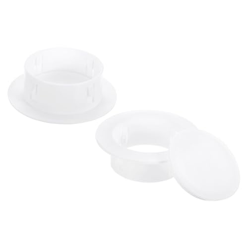PATIKIL Air Conditioning Wall Hole Cover, 2Pcs Air Conditioner Blocking Hole Plug Decoration Water Pipe Sealing Plate Cover for 3.2" - 3.6" Diameter Hole, White - size: 3.2" - 3.6"