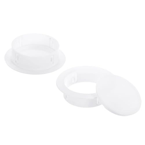 PATIKIL Air Conditioning Wall Hole Cover, 2Pcs Air Conditioner Blocking Hole Plug Decoration Water Pipe Sealing Plate Cover for 4" - 4.3" Diameter Hole, White - size: 4" - 4.3"