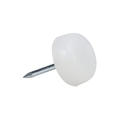 25 Pack Rok Hardware 3/4″ (19mm) Standard Nail On Furniture Glides in White Color, Flat Head, Chair Foot Glides, SLG34WHT - color: White