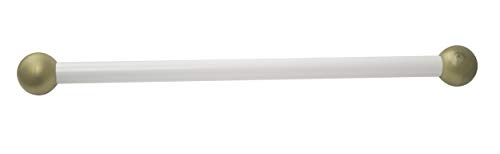 Solus SCA-335WH 15" Aluminum Cross Arm Ladder Rest for Outdoor Lamp Posts and Poles, Easy to Mount, Maintenance Free and Weather Resistant, White Bar with Gold Caps - color: White, size: Single Pack