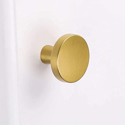 goldenwarm 30 Pack Brushed Brass Cabinet Knobs for Modern Kitchen Hardware Handles Gold Round Drawer Knob for Closet Bifold Cabinets Pulls,1.27 Inch - color: Brushed Brass
