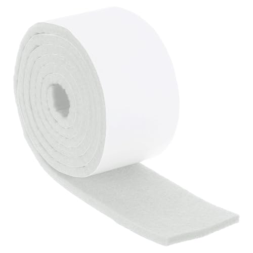 uxcell Felt Strips with Adhesive Backing, 2" x 51" x 0.2" Anti Scratch Furniture Felt Tapes Self-Stick Pads for Protecting Hardwood Floor, White - color: White, size: 2"x51"x0.2"
