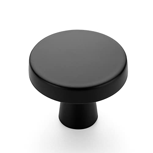 Ravinte 25 Pack Drawer Pulls 1-1/4 Inch Kitchen Cabinet Knobs Solid Round Dresser Drawer Knobs Matte Black Dresser Knobs Drawer Knobs Simple Cabinet Hardware for Cupboard Drawer Pulls - color: Matte Black