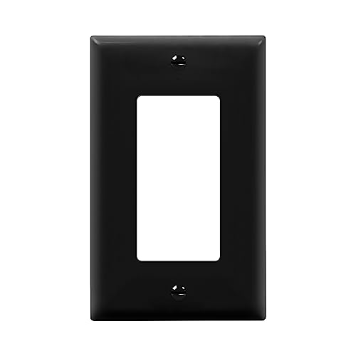 ENERLITES Decorator Light Switch or Receptacle Outlet Wall Plate, Gloss Finish, Size 1-Gang 4.50" x 2.76", Polycarbonate Thermoplastic, 8831-BK, Black - color: Black, size: Standard Size