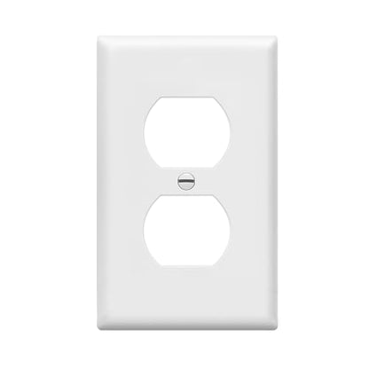 Enerlites 8821-W Duplex Receptacle Outlet Wall Plate, Standard Size 1-Gang, Polycarbonate Thermoplastic, White - color: White, size: Standard Size