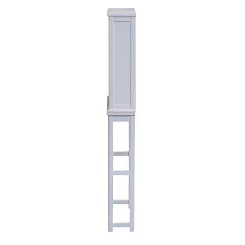 Alaterre Furniture Dorset Over-the-Toilet Storage Cabinet Set – Space-Saving Open Wall Cabinet with Adjustable Shelves, Zinc Metal Hinges, and Nylon Floor Levelers (White) - size: Toilet Shelf + Open Cabinet