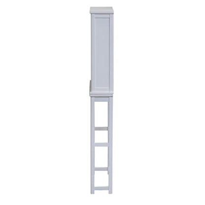 Alaterre Furniture Dorset Over-the-Toilet Storage Cabinet Set – Space-Saving Open Wall Cabinet with Adjustable Shelves, Zinc Metal Hinges, and Nylon Floor Levelers (White) - size: Toilet Shelf + Open Cabinet